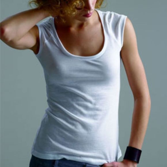 Park Vogel Cap Sleeve Scoop Top (white) - Picture 1 of 2